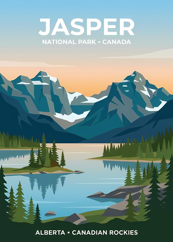 Jasper National Park Travel Poster