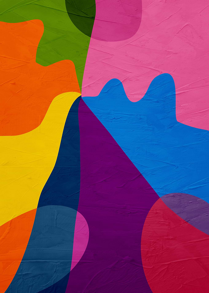 Vibrant Abstract Geometric Color Block Art