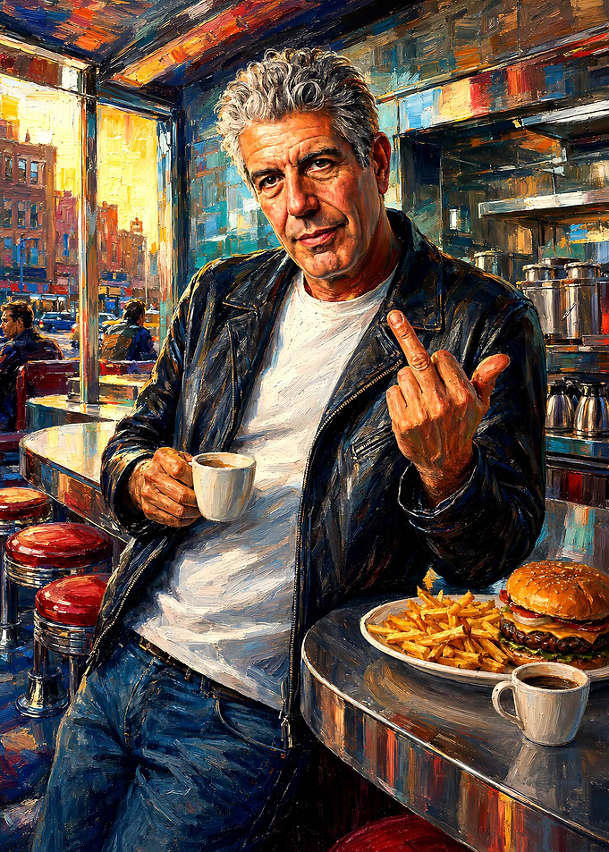 Anthony Bourdain in a Retro Diner