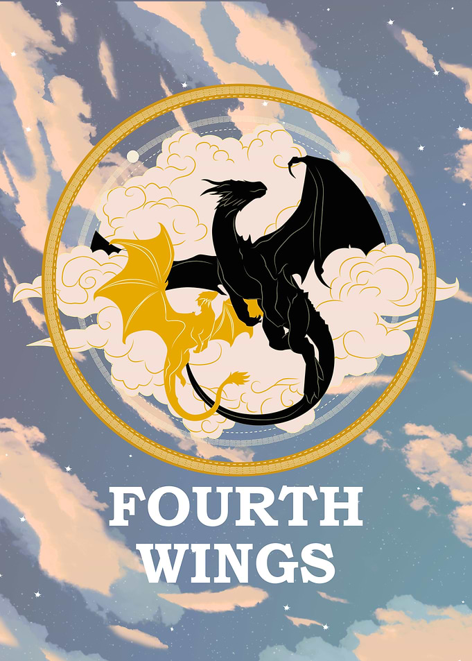 Fourth Wing Dragon Fantasy Poster