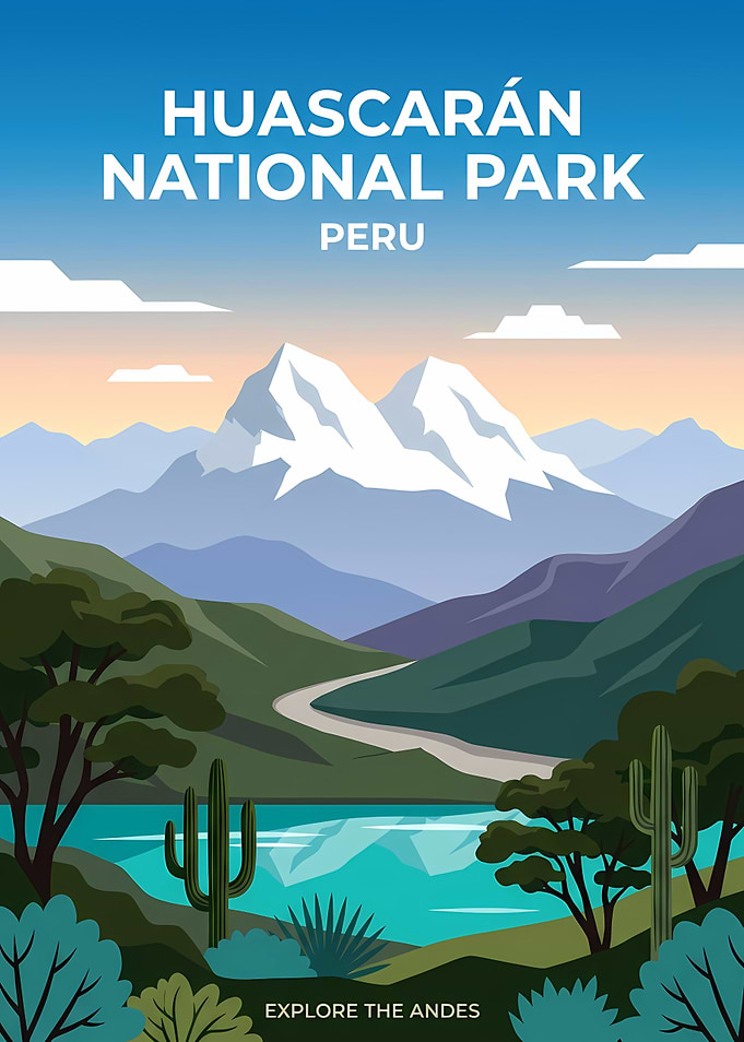 Huascarán National Park Travel Poster