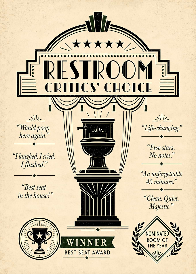 Restroom Critics' Choice Vintage Poster