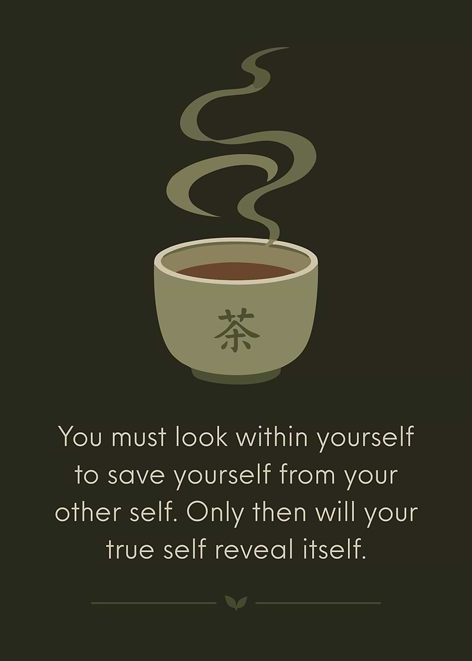 Minimalist Tea Cup Motivational Quote Poster