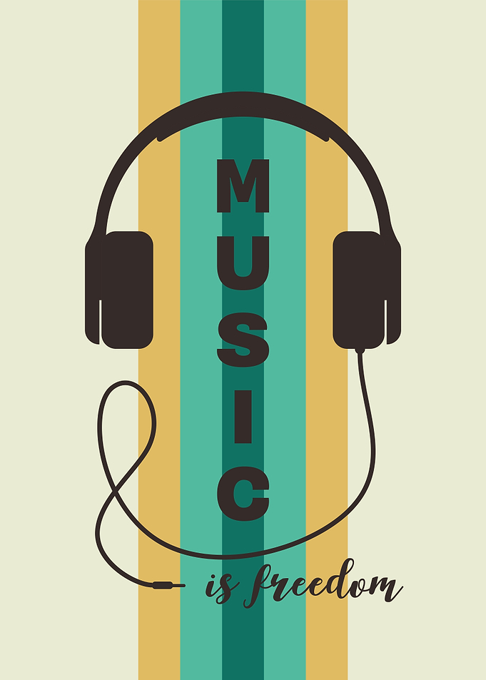 Music Is Freedom Retro Poster