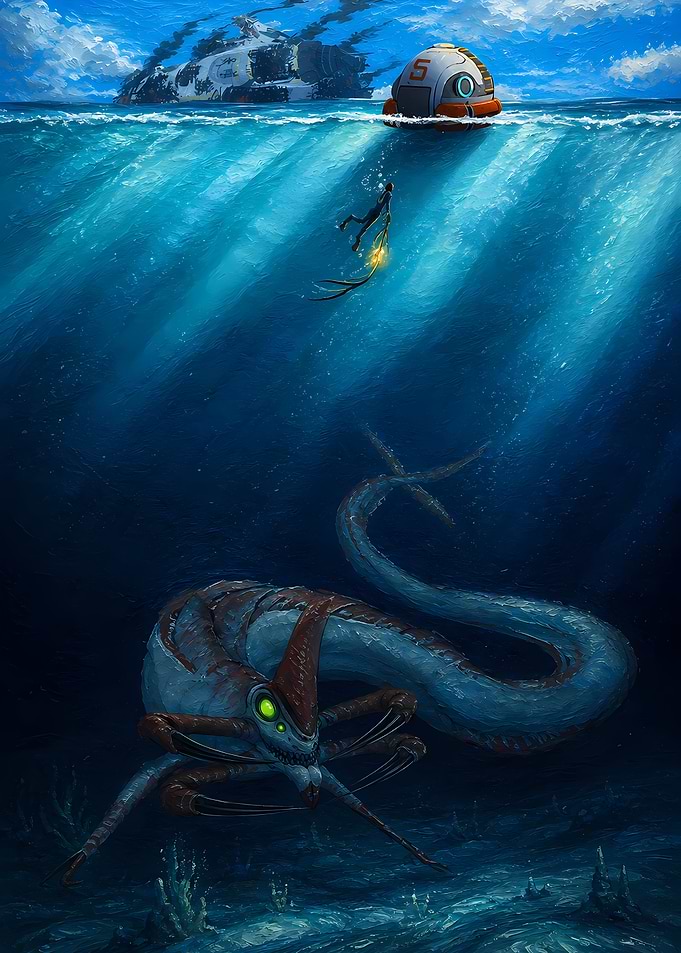 Subnautica Reaper Leviathan Encounter