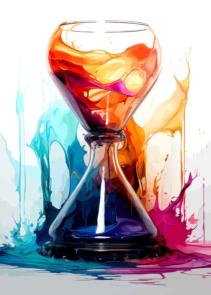 Colorful Abstract Hourglass Paint Splash