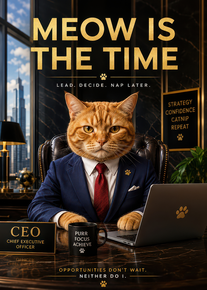 CEO Cat Business Motivational Poster