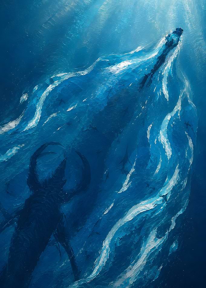 Subnautica Reaper Leviathan Underwater Scene