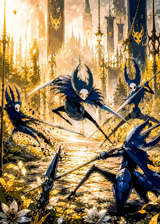 Hollow Knight Mantis Lords Battle