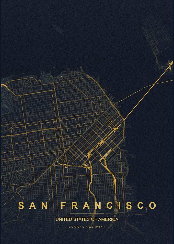 San Francisco Minimalist Map Poster