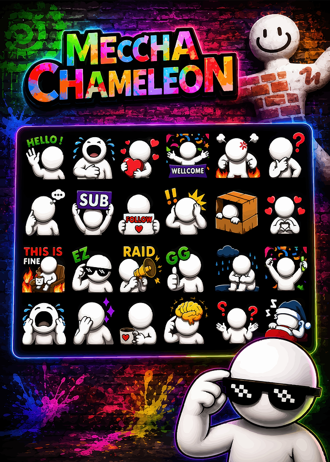 Meccha Chameleon Streamer Emote Collection