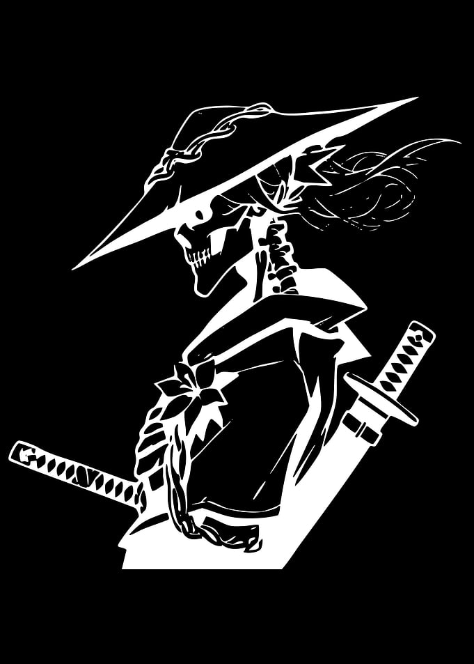 Skeleton Samurai Warrior Silhouette