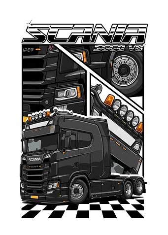 Scania S660 V8 Truck Illustration
