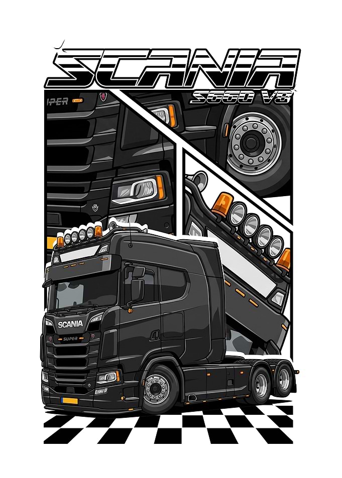 Scania S660 V8 Truck Illustration