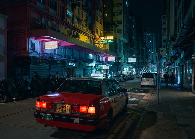 Hong Kong Taxi Neon