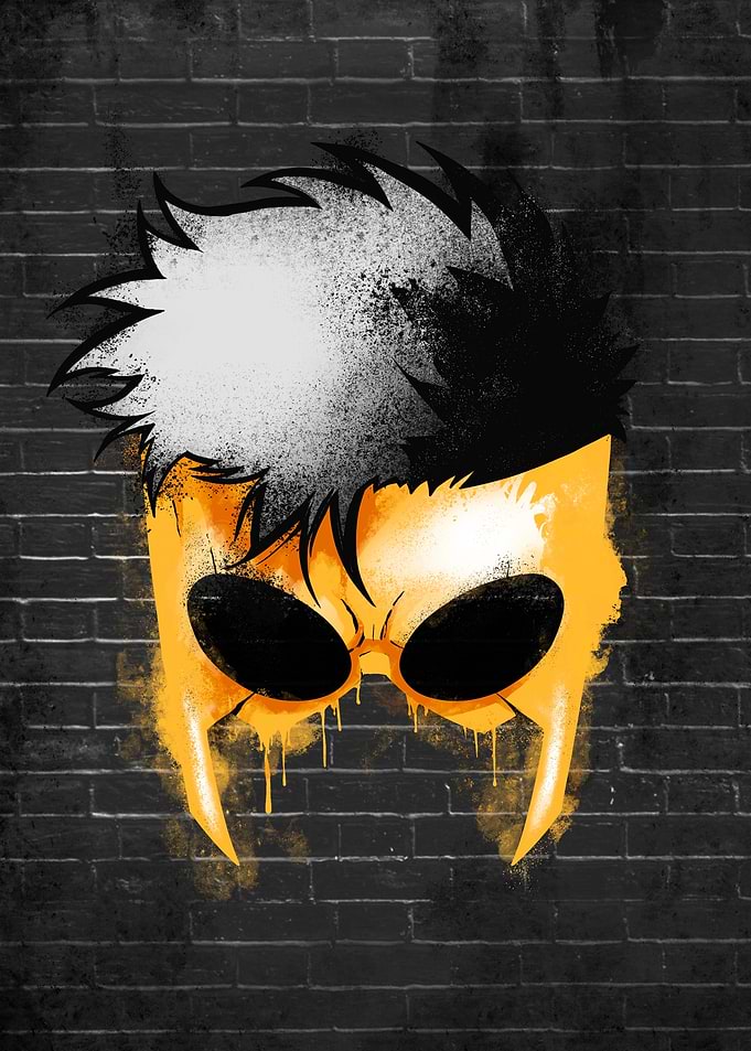 Invincible Superhero Mask Graffiti Art