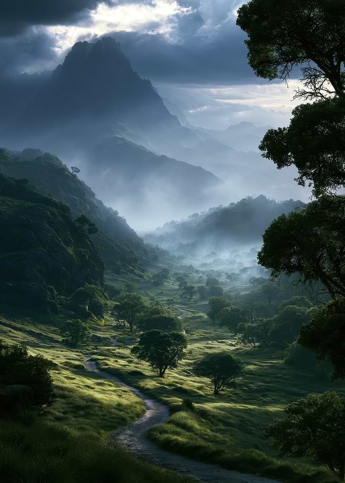 Misty Mountain Valley Path
