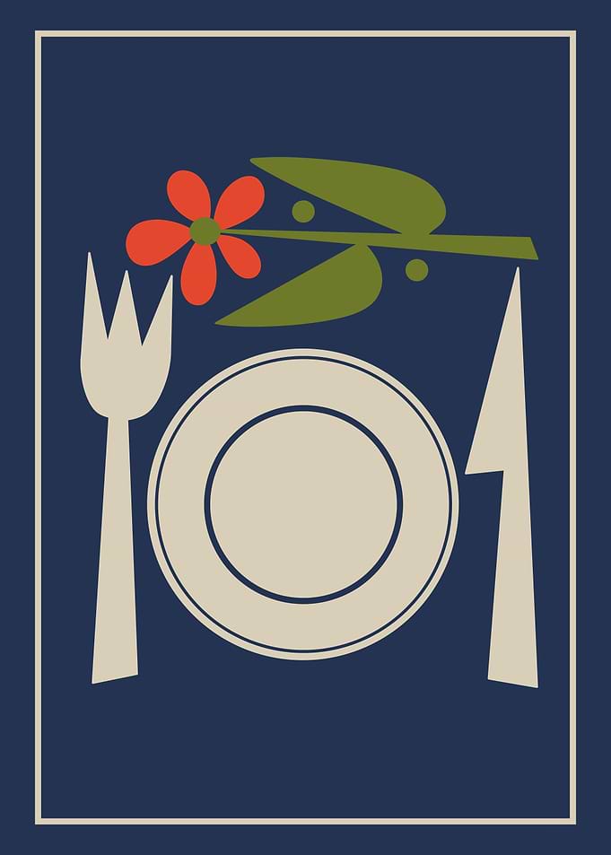 Minimalist Mid-Century Modern Dining Art