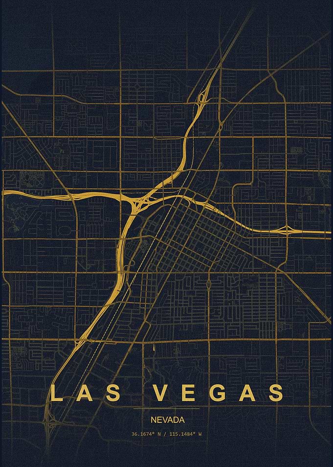 Las Vegas Minimalist Map Poster