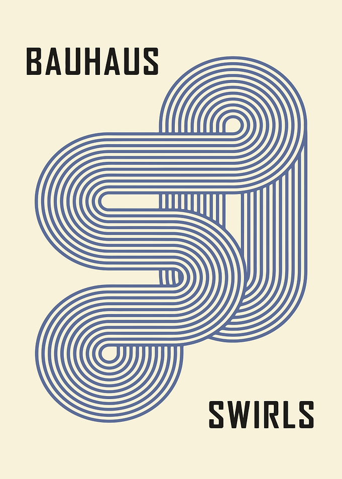 Bauhaus Style Abstract Swirls Poster