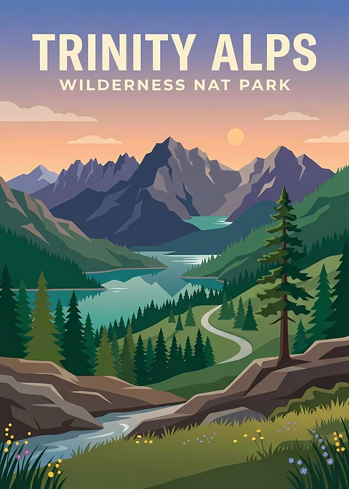 Trinity Alps Wilderness National Park Poster