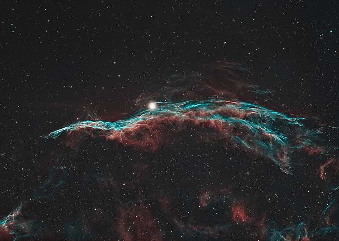 The Western Veil Nebula in Deep Space