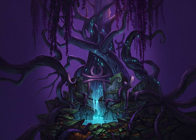 Enchanted Purple Willow Tree Shrine