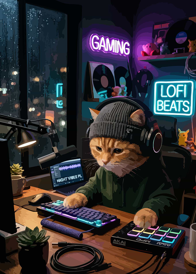 Lo-fi Gaming Cat Producer