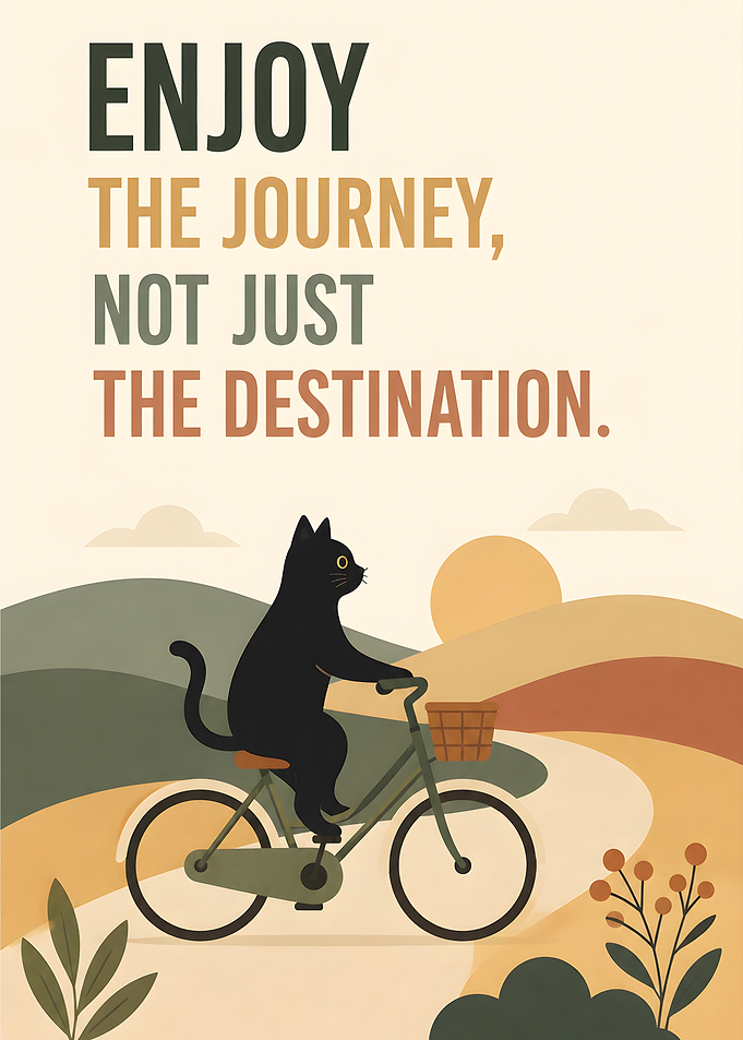 Cat Riding Bicycle Inspirational Poster