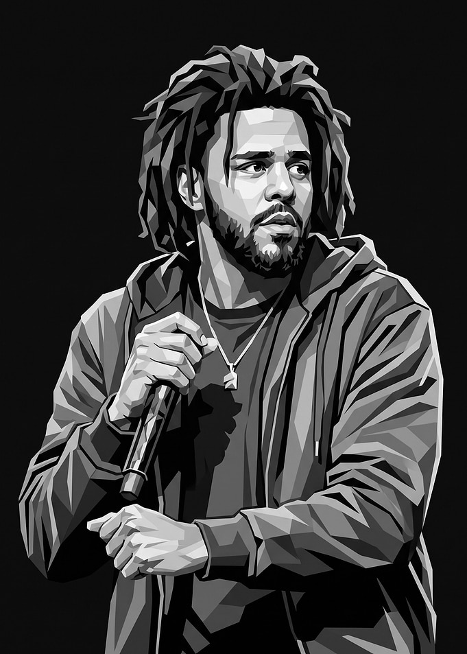 J. Cole Low Poly Portrait
