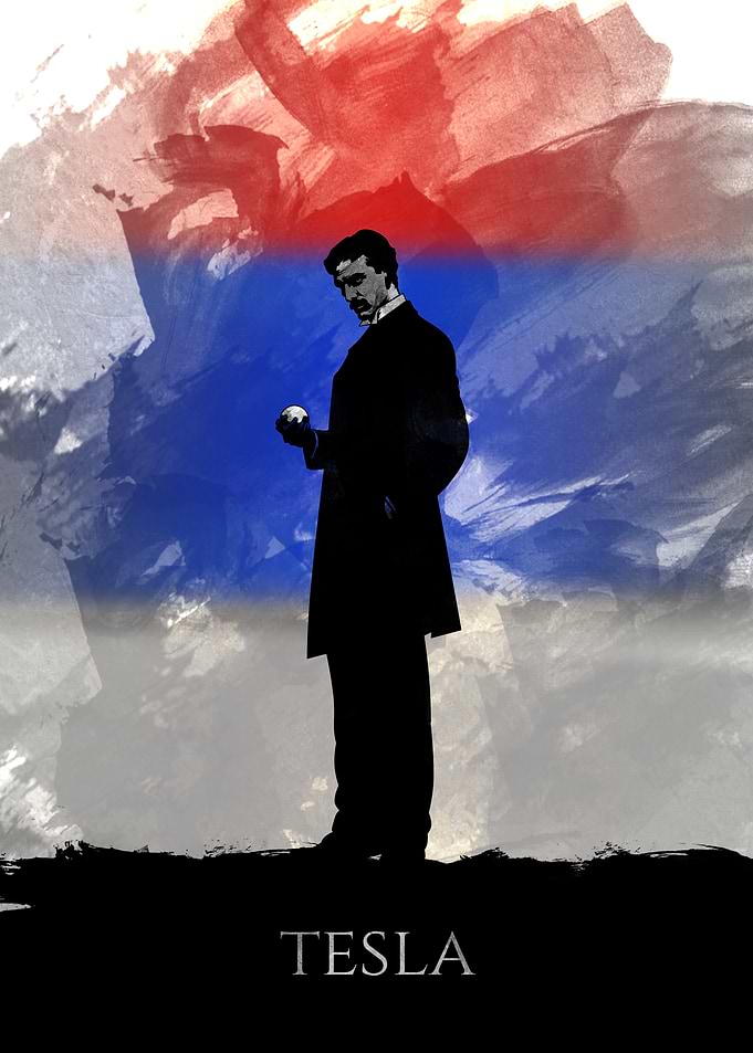 Nikola Tesla Silhouette Poster