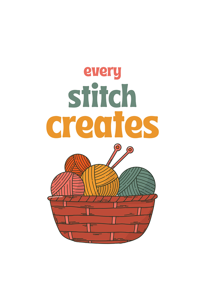 Every Stitch Creates Knitting Illustration