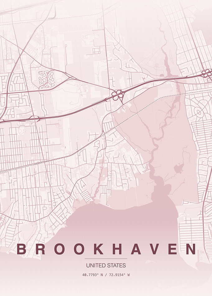 Brookhaven United States Map Print