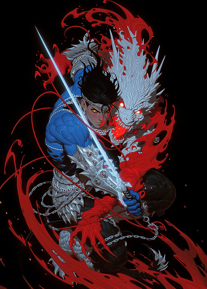 Warrior with Spectral Dragon Spirit