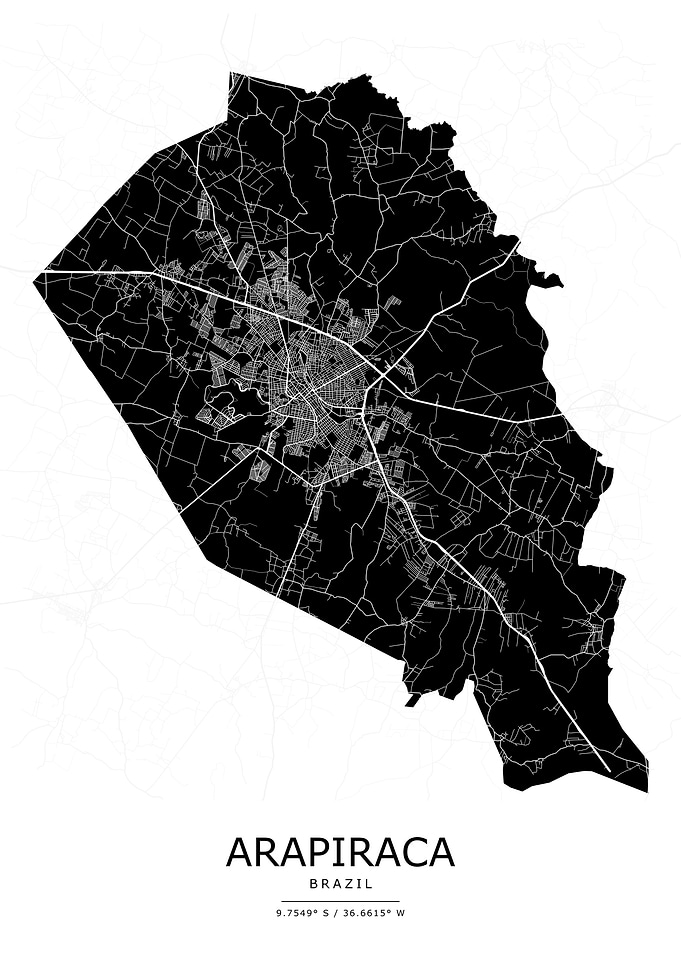 Arapiraca Brazil City Map Print