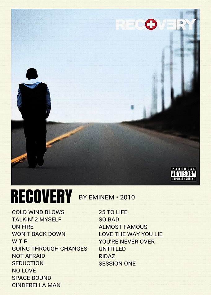 Eminem Recovery Album Minimalist Poster