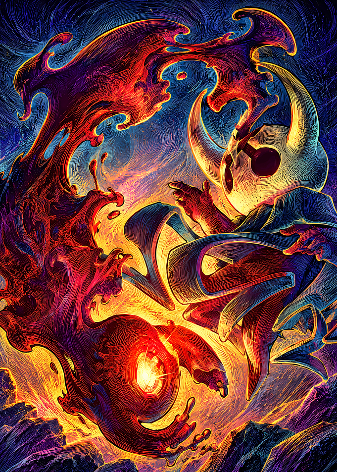 Hollow Knight Abstract Fire Art