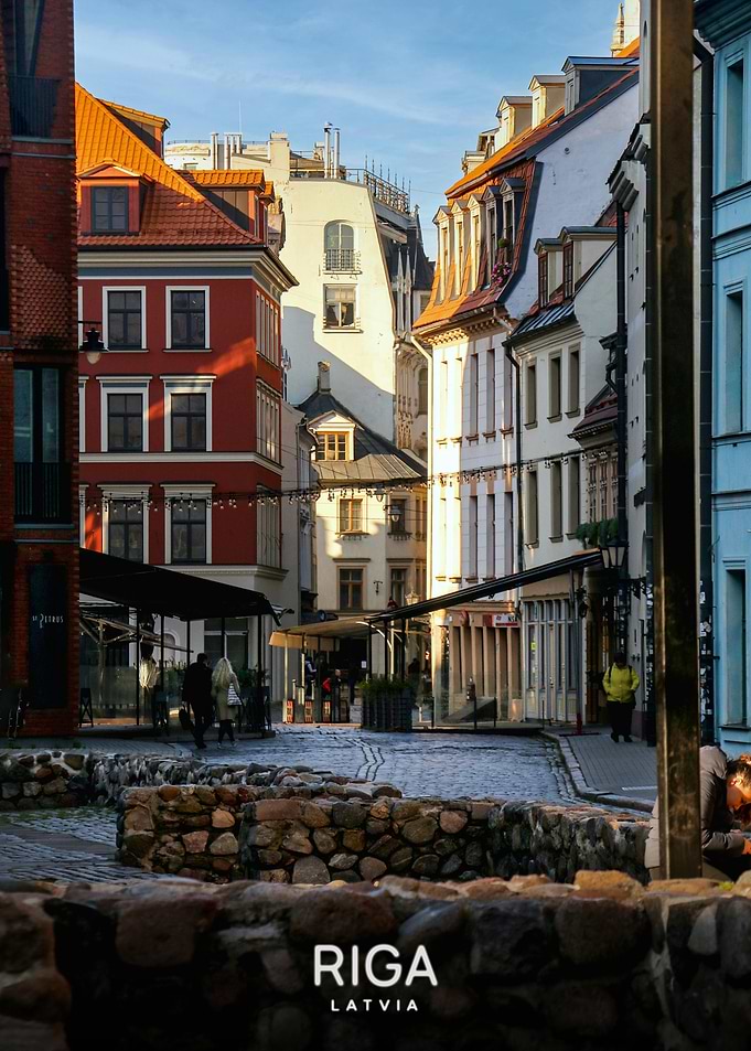 Old Town Street in Riga Latvia