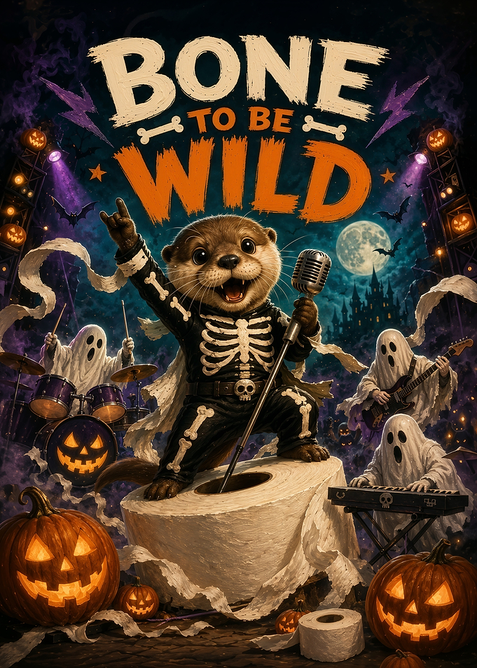 Bone to Be Wild Halloween Otter