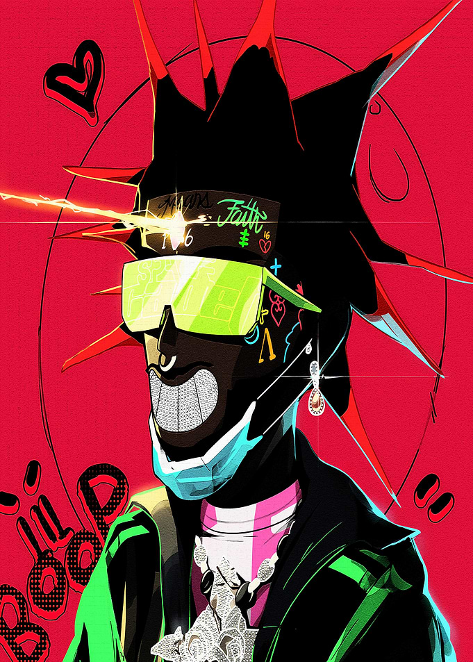 Cyberpunk Punk Rocker Digital Portrait
