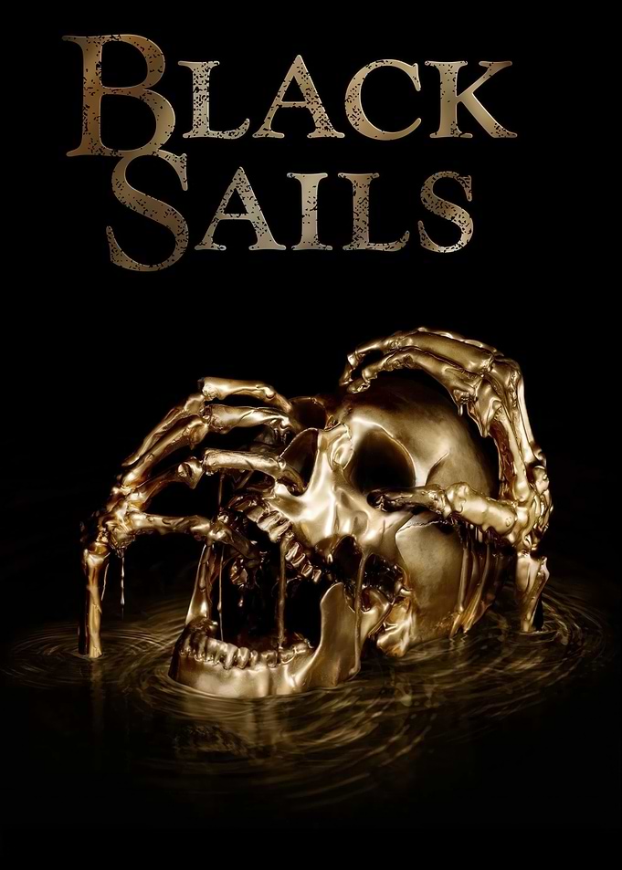 Black Sails Gold Skull Poster