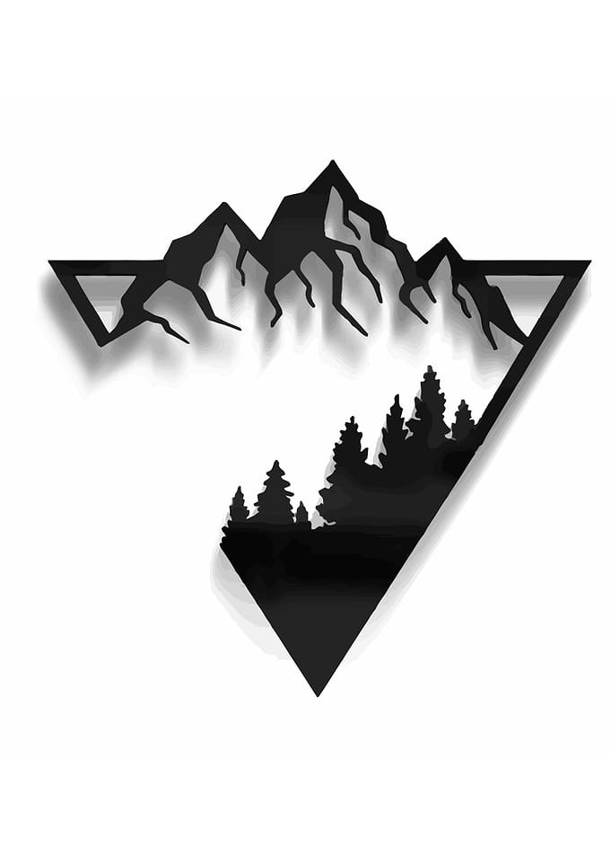 Minimalist Mountain and Forest Triangle Design