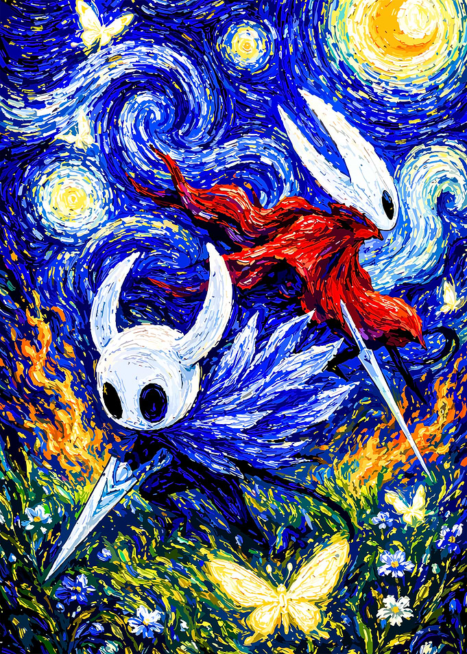 Hollow Knight Starry Night Fan Art