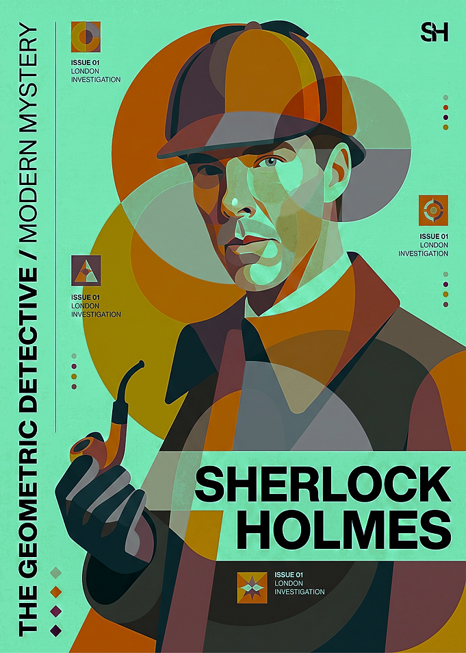 Geometric Sherlock Holmes Poster