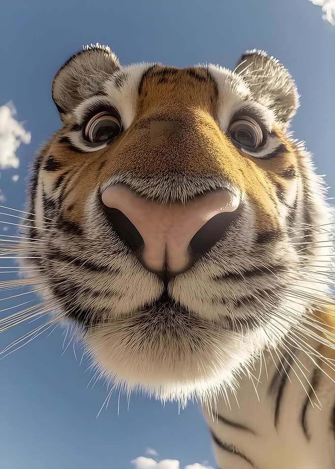 Close-up Tiger Selfie