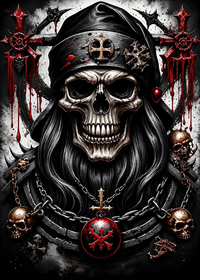 Dark Gothic Skull Warrior Portrait