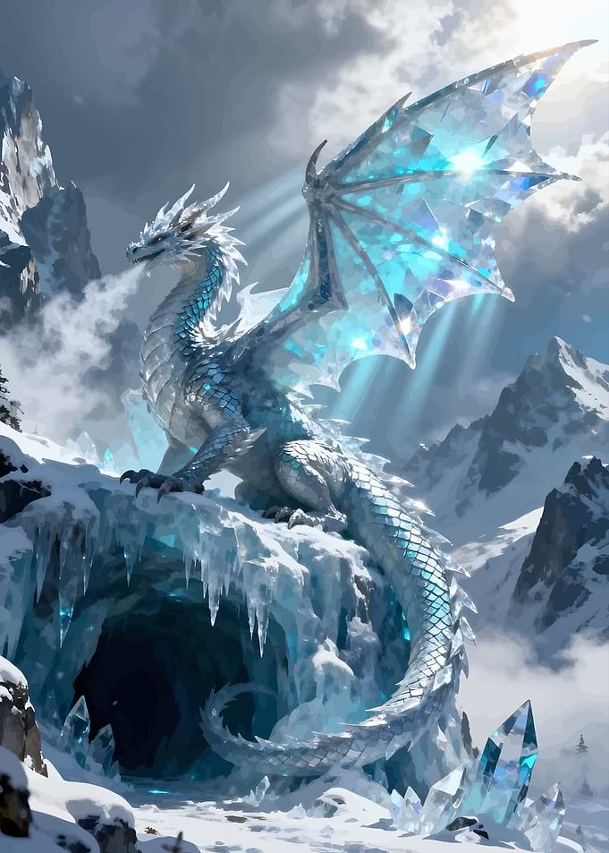 Majestic Crystal Ice Dragon