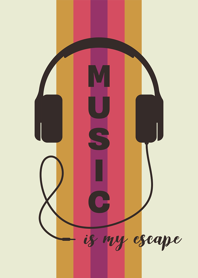 Inspirational Music Is My Escape Retro Poster
