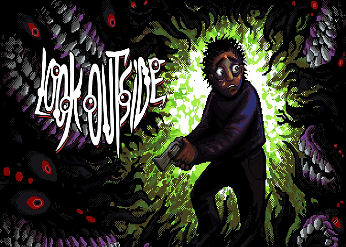 Look Outside Pixel Horror Art