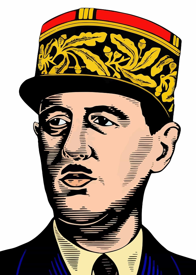 Charles de Gaulle Portrait Illustration